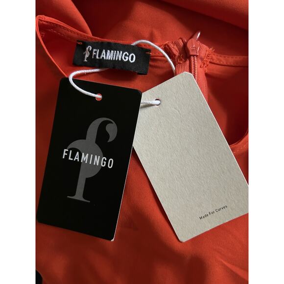 NWT Flamingo High Front Orange Maxi Dress Women's Small - Picture 8 of 9